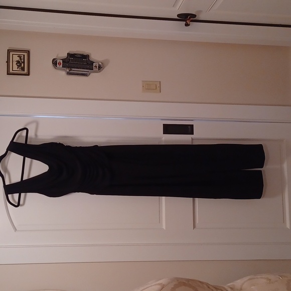 Black Draped Front Jumpsuit. Size 10. - Picture 1 of 7
